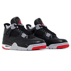 Air Jordan 4 Retro Bred Reimagined trainers top view showing laces
