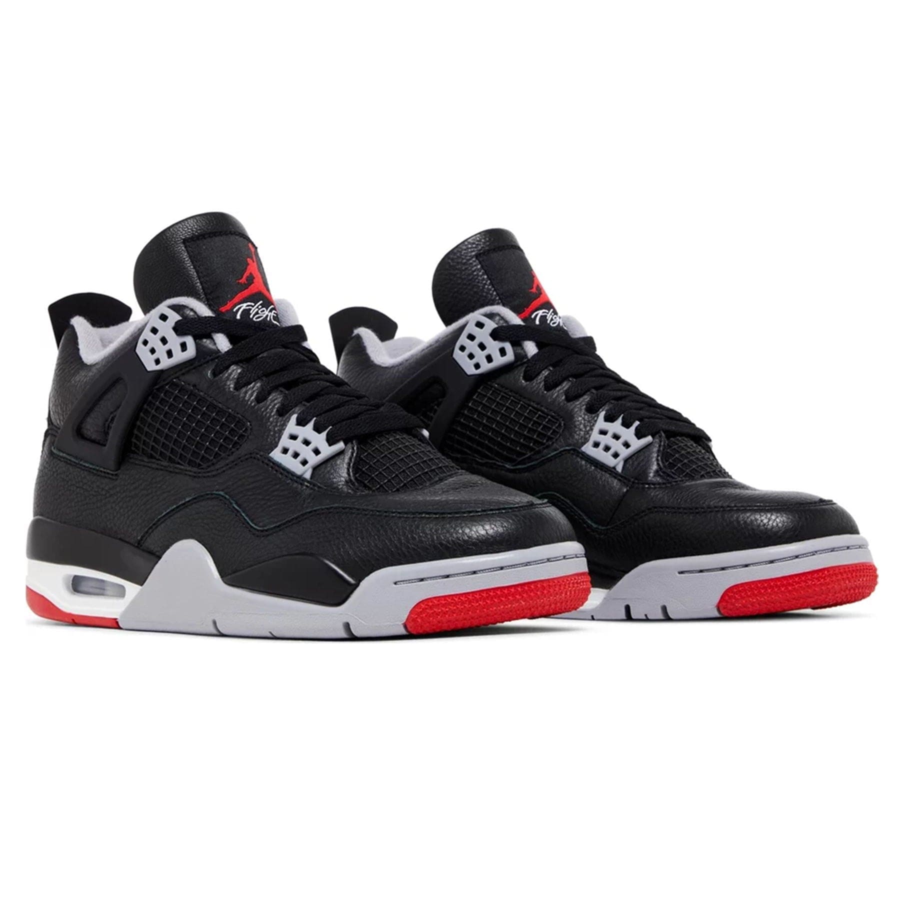 Air Jordan 4 Retro Bred Reimagined trainers top view showing laces