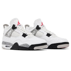 Air Jordan 4 Retro White Cement 2025 trainers top view showing laces