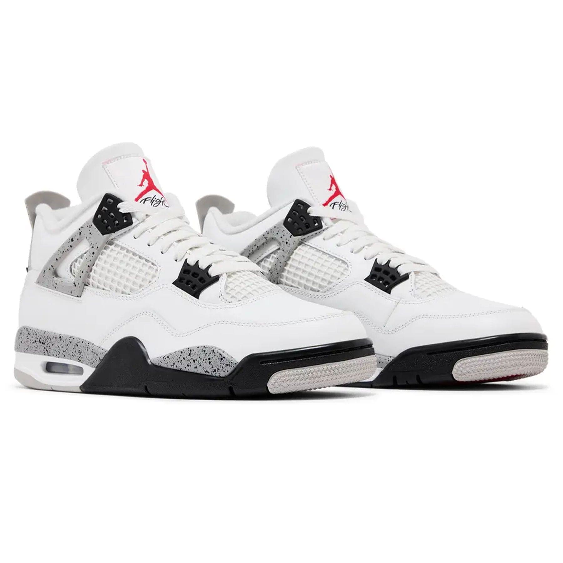Air Jordan 4 Retro White Cement 2025 trainers top view showing laces