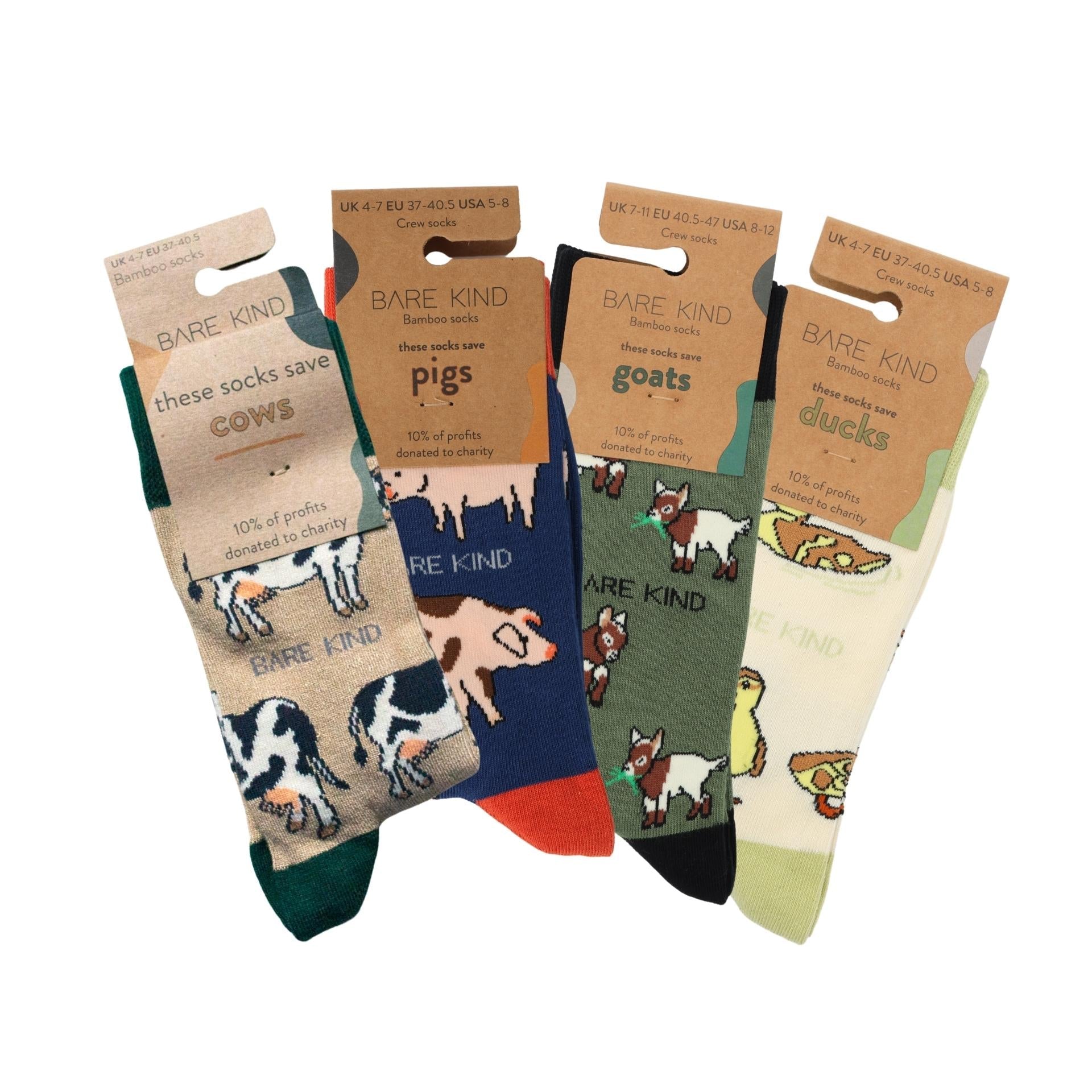 Bare Kind Farm Rainbow Bundle of 4 Bamboo Sock Set