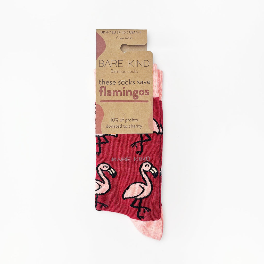 Bare Kind Save the Flamingos Bamboo Socks