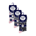 Gentle Grip Womens 9 Pack Non-Binding Cotton Crew Socks with Stripes Patterned
