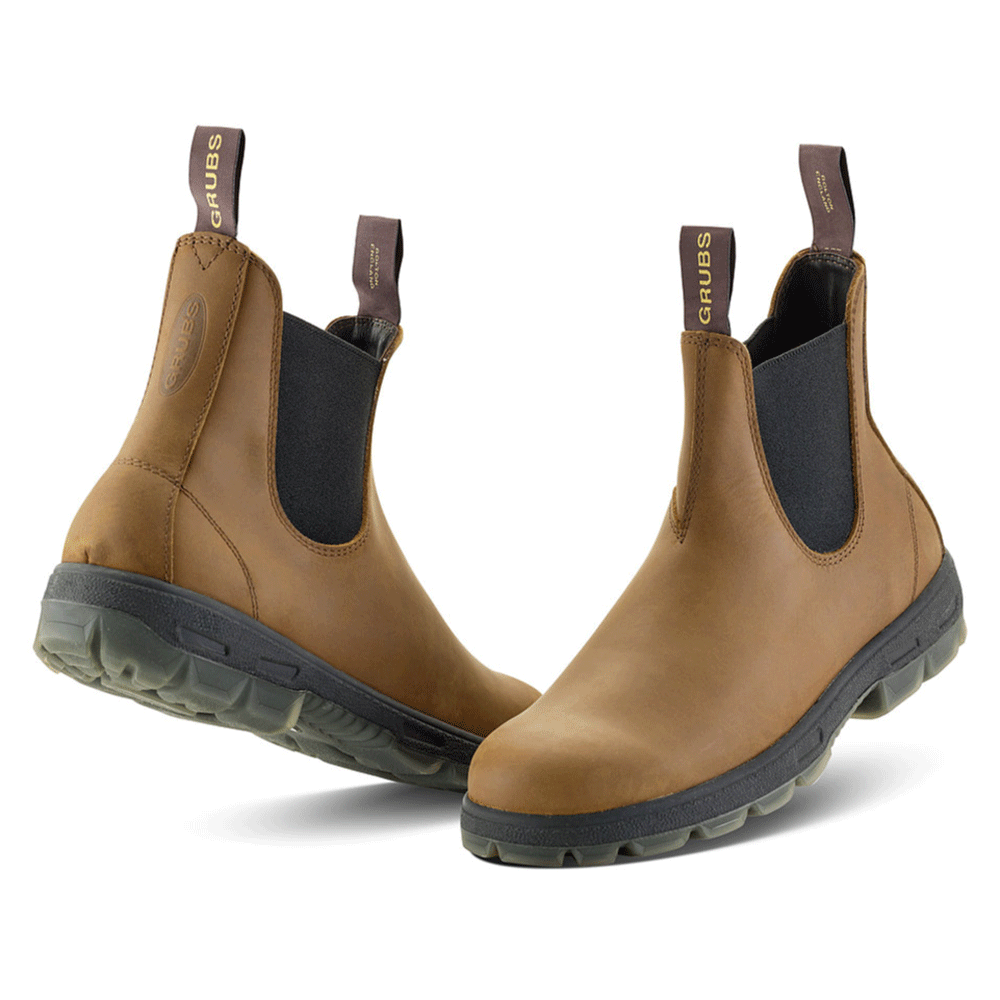 Grubs Cyclone Water-Repellent Leather Dealer Boots Non Safety Brown
