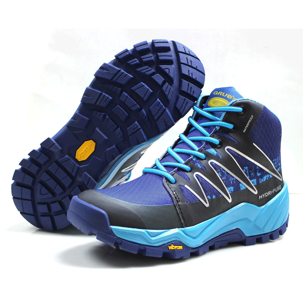 Grubs Explore Waterproof VIBRAM Walking Boot Black / Navy Blue