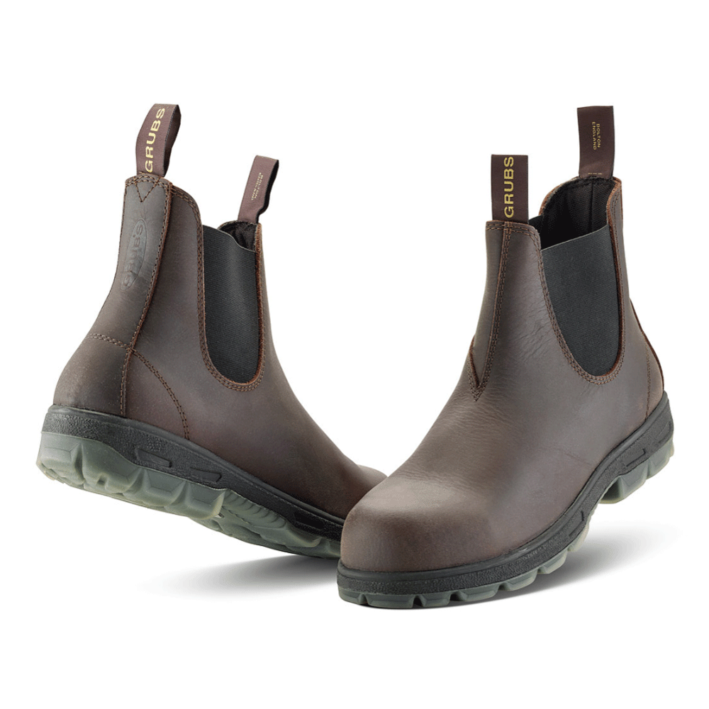 Grubs Fury Safety Water-Repellent Composite Toe Cap Work Dealer Boots Mahogany / Tan