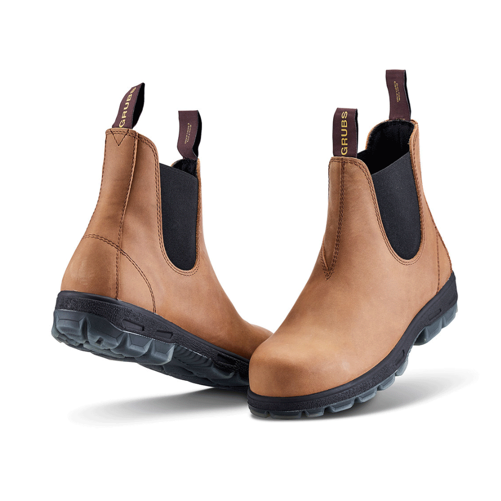 Grubs Fury Safety Water-Repellent Composite Toe Cap Work Dealer Boots Mahogany / Tan
