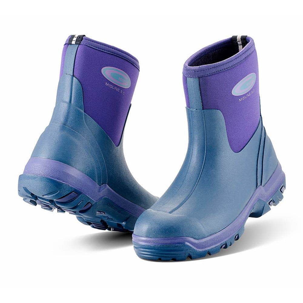 Grubs Midline 5.0 Short Wellington Neoprene Boot Insulated Thermal Waterproof Green / Violet