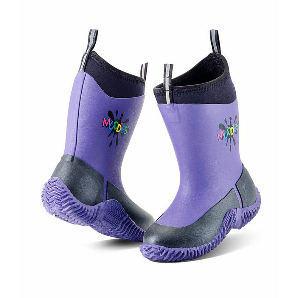 Grubs Muddies Icicle 5.0 Wellington Boots Childrens Kids Neoprene Charcoal / Violet