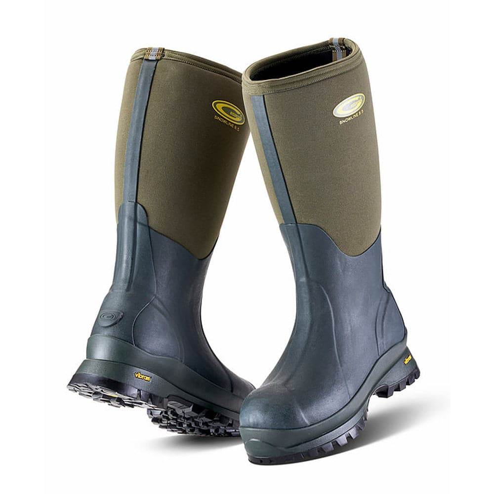 Grubs Snowline 8.5 Thermal Rated Wellington Boots VIBRAM Green