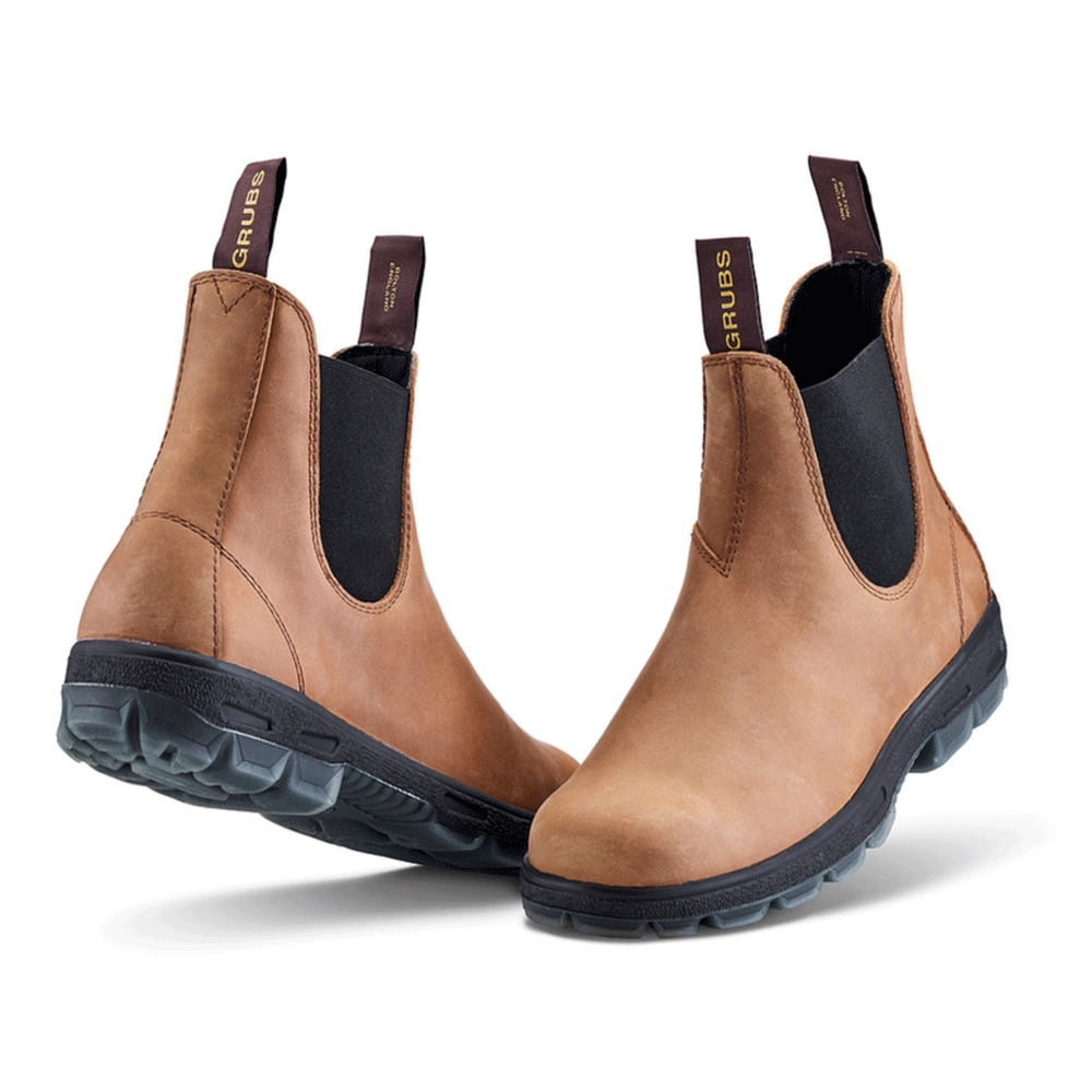Grubs Whirlwind Water-Repellent Leather Dealer Boots Non Safety Mahogany / Tan