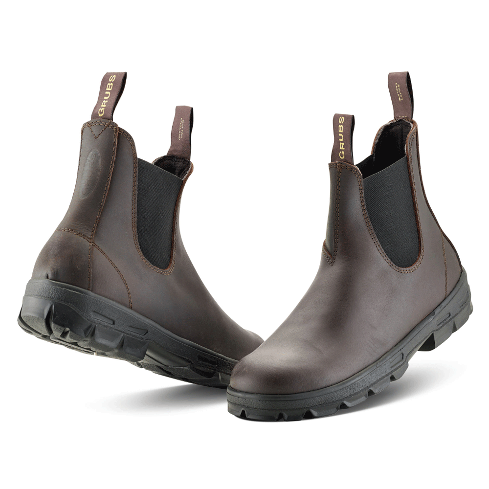 Grubs Whirlwind Water-Repellent Leather Dealer Boots Non Safety Mahogany / Tan
