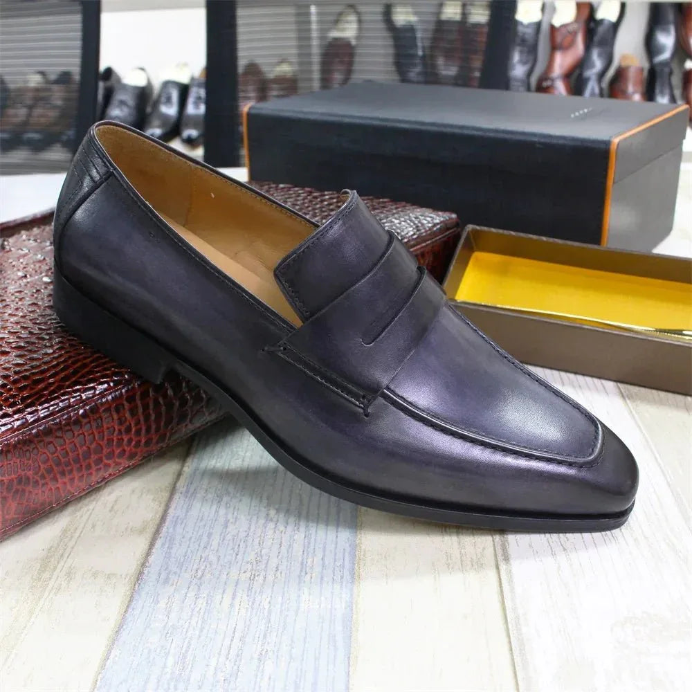 Mens Premium Leather Slip On Loafers