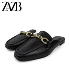 Womens Pearl Accent Square Toe Flats