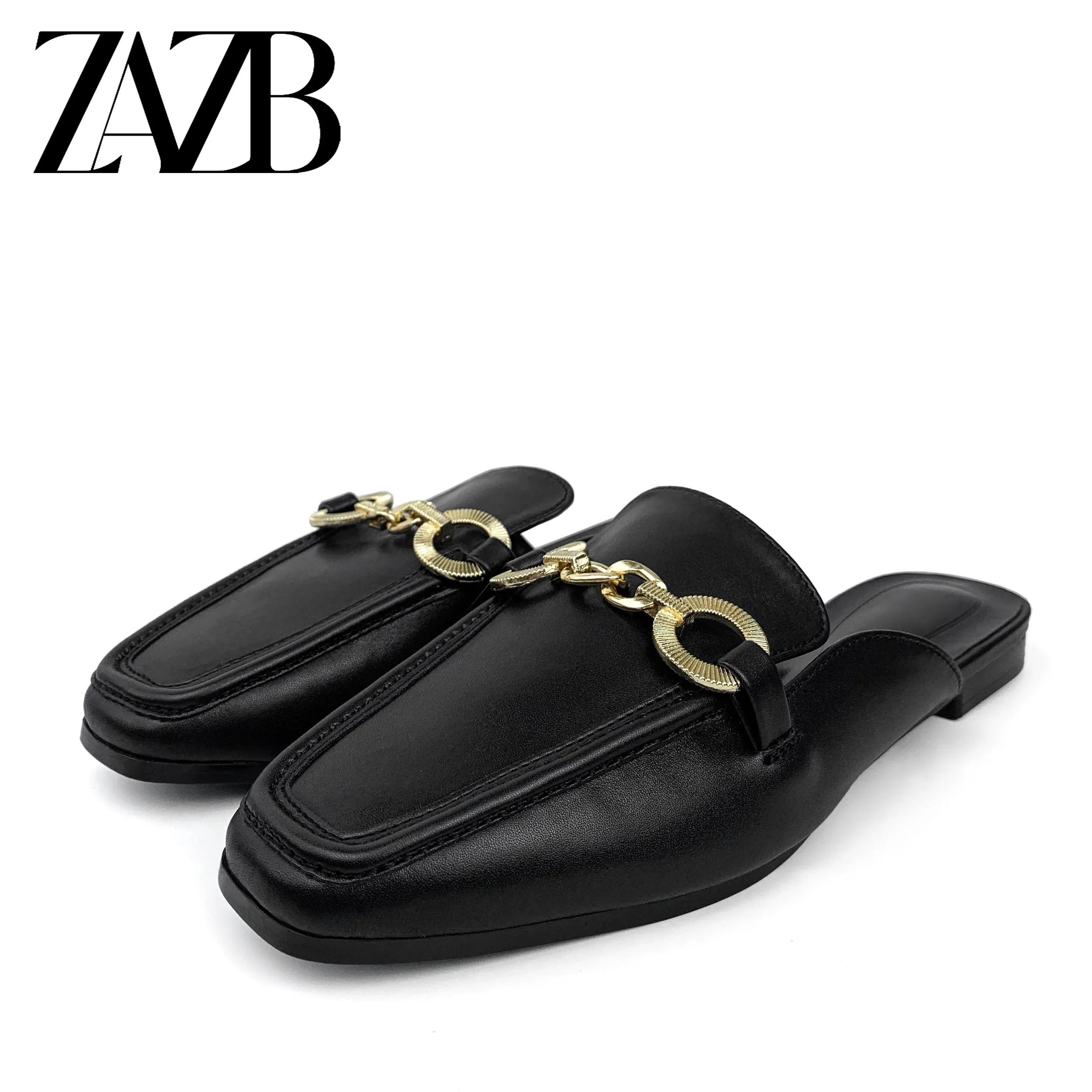 Womens Pearl Accent Square Toe Flats