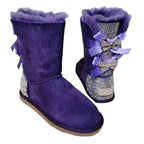 Womens Sparkle Bow Winter Boots