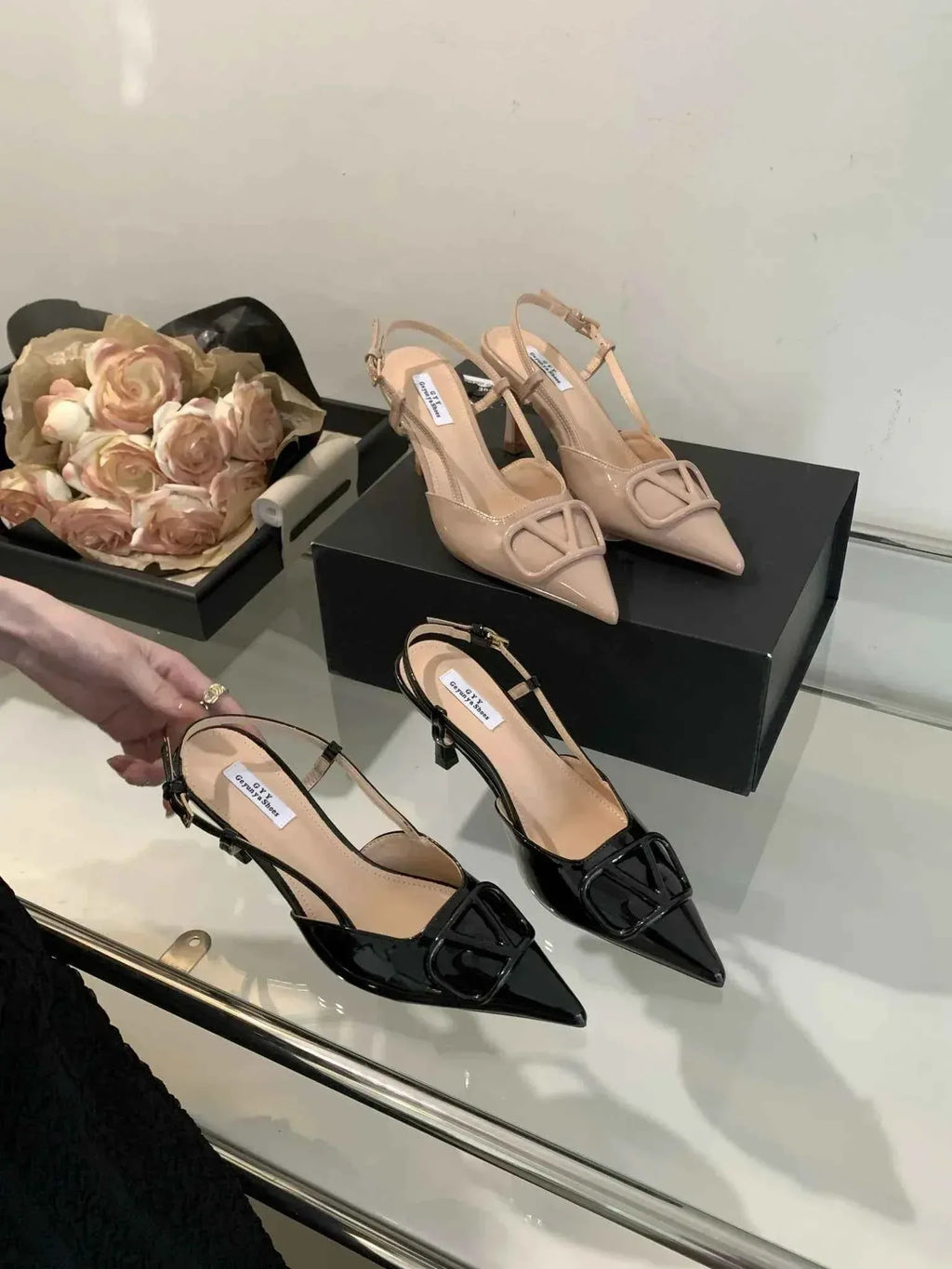 DEleventh Womens Pointed Toe Thin Heel Pumps