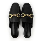 Womens Pearl Accent Square Toe Flats