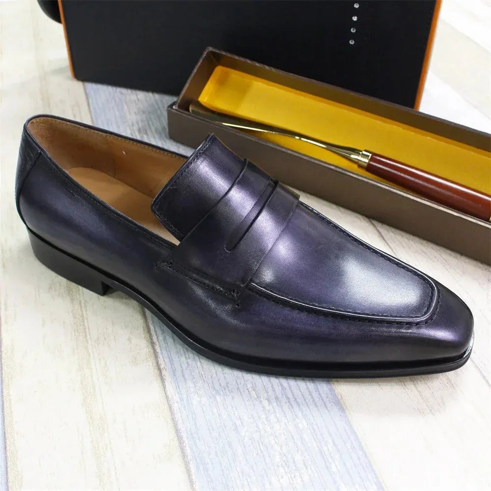 Mens Premium Leather Slip On Loafers