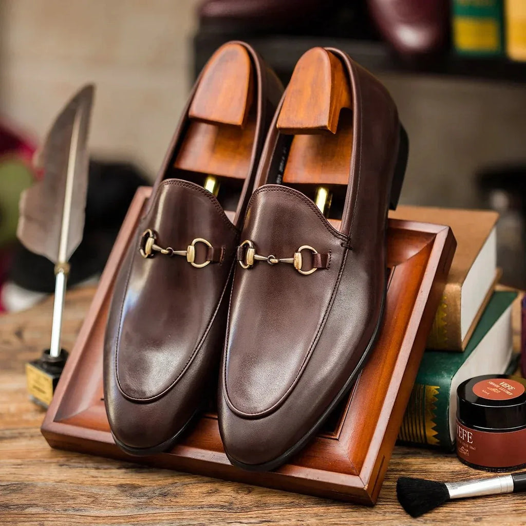 Mens Genuine Leather Dress Loafers
