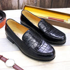 Mens Plaid Pattern Leather Loafers