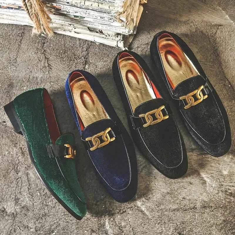 Mens Corduroy Slip On Loafers Sizes 38-48