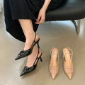 DEleventh Womens Pointed Toe Thin Heel Pumps