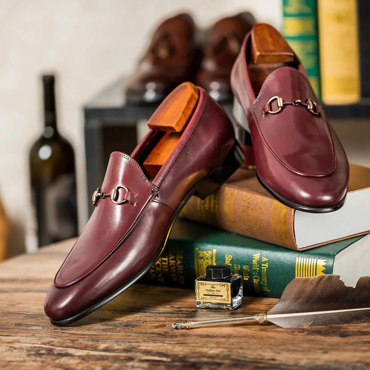 Mens Genuine Leather Dress Loafers