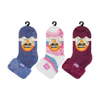 HEAT HOLDERS Womens 3 Pair Multipack Fluffy Fleece Slipper Bed Socks with Non Slip Grips