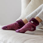 HEAT HOLDERS Womens 3 Pair Multipack Fluffy Fleece Slipper Bed Socks with Non Slip Grips