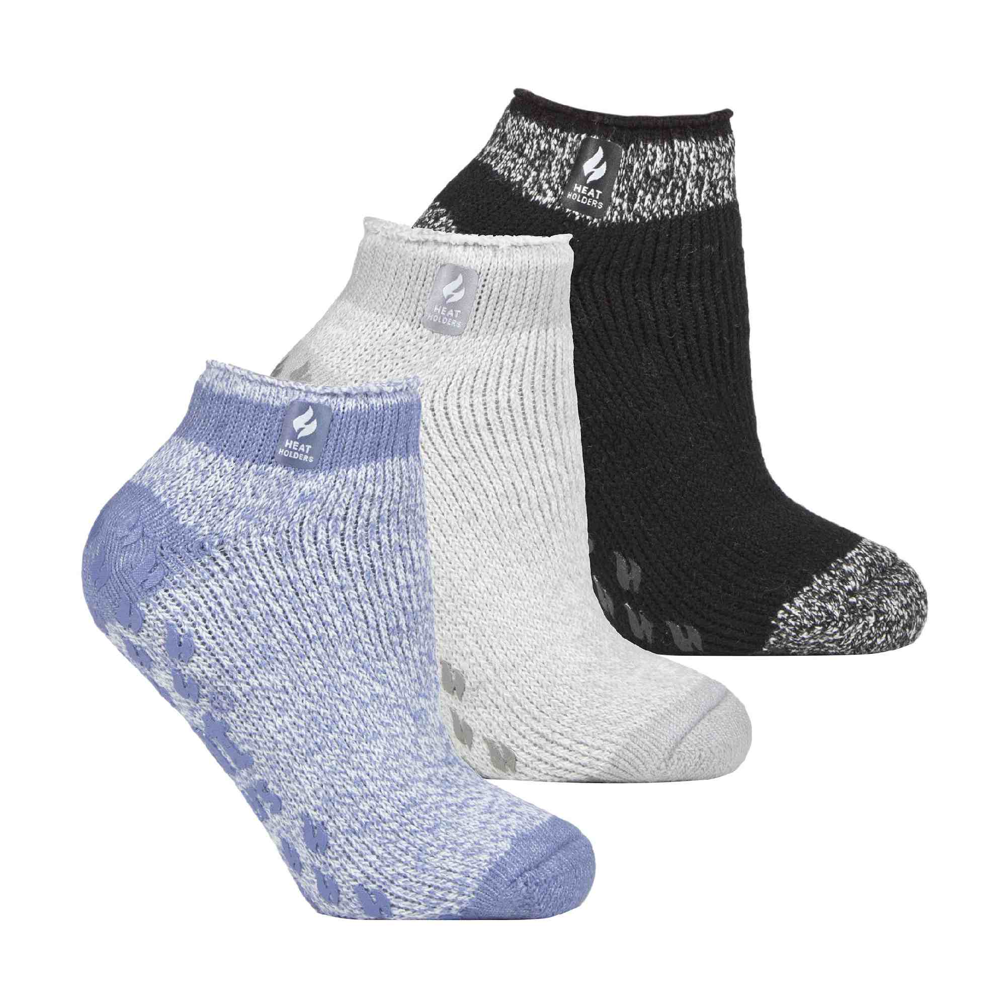Heat Holders 3 Pair Womens Ankle Slipper Socks