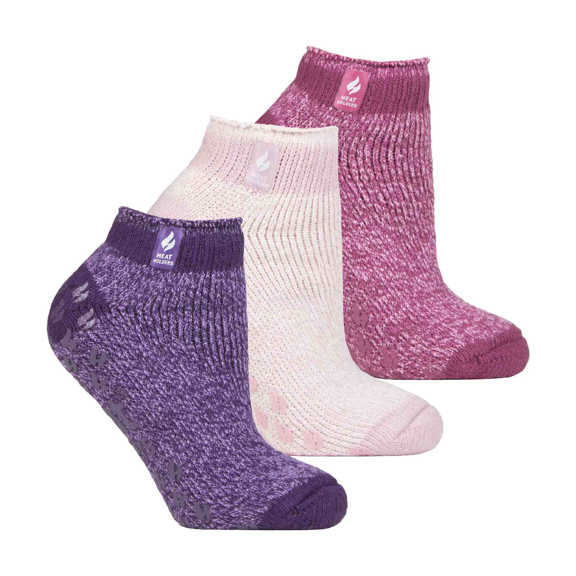 Heat Holders 3 Pair Womens Ankle Slipper Socks