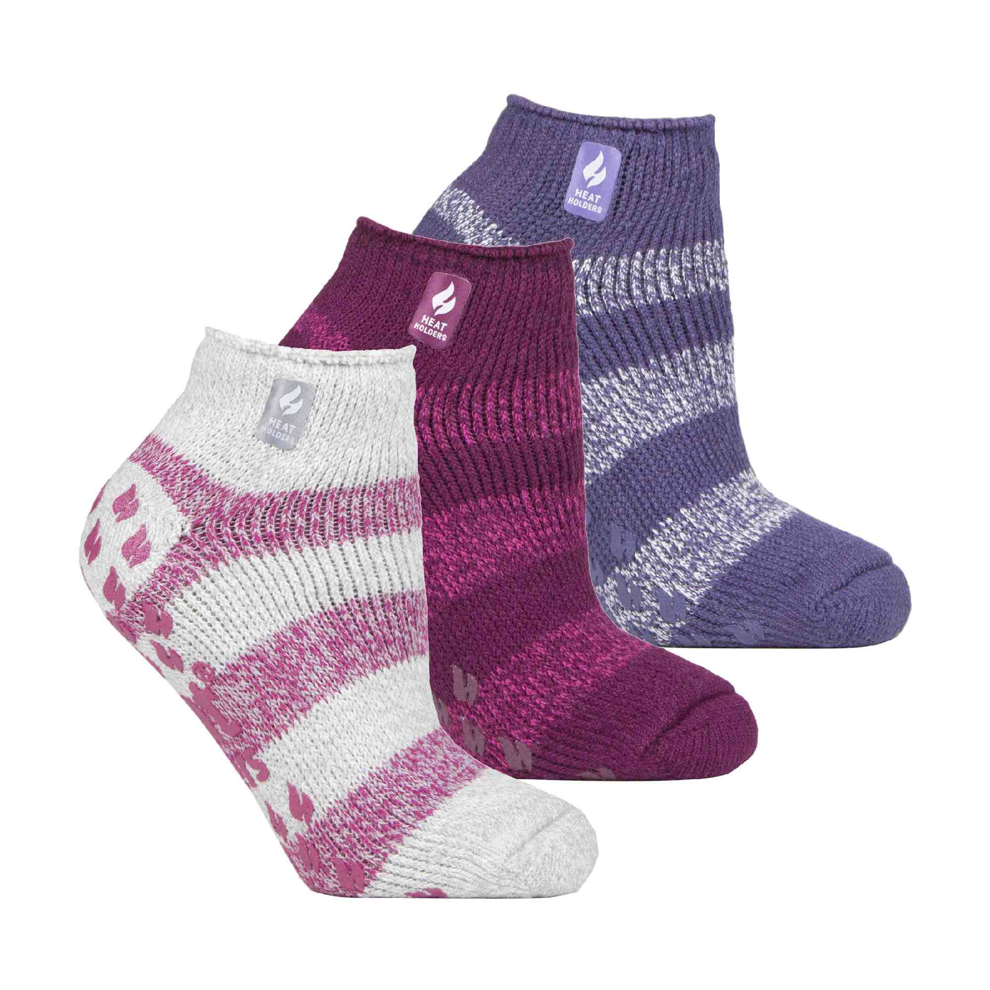 Heat Holders 3 Pair Womens Ankle Slipper Socks