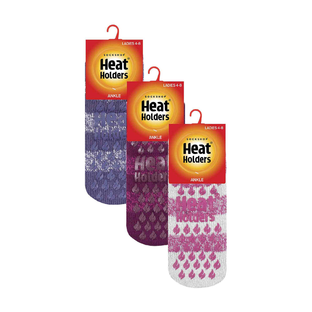 Heat Holders 3 Pair Womens Ankle Slipper Socks