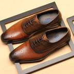 Mens Breathable Genuine Leather Oxford Shoes