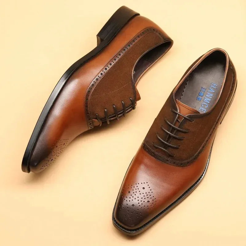 Mens Breathable Genuine Leather Oxford Shoes