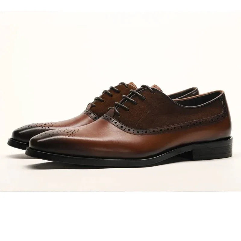Mens Breathable Genuine Leather Oxford Shoes