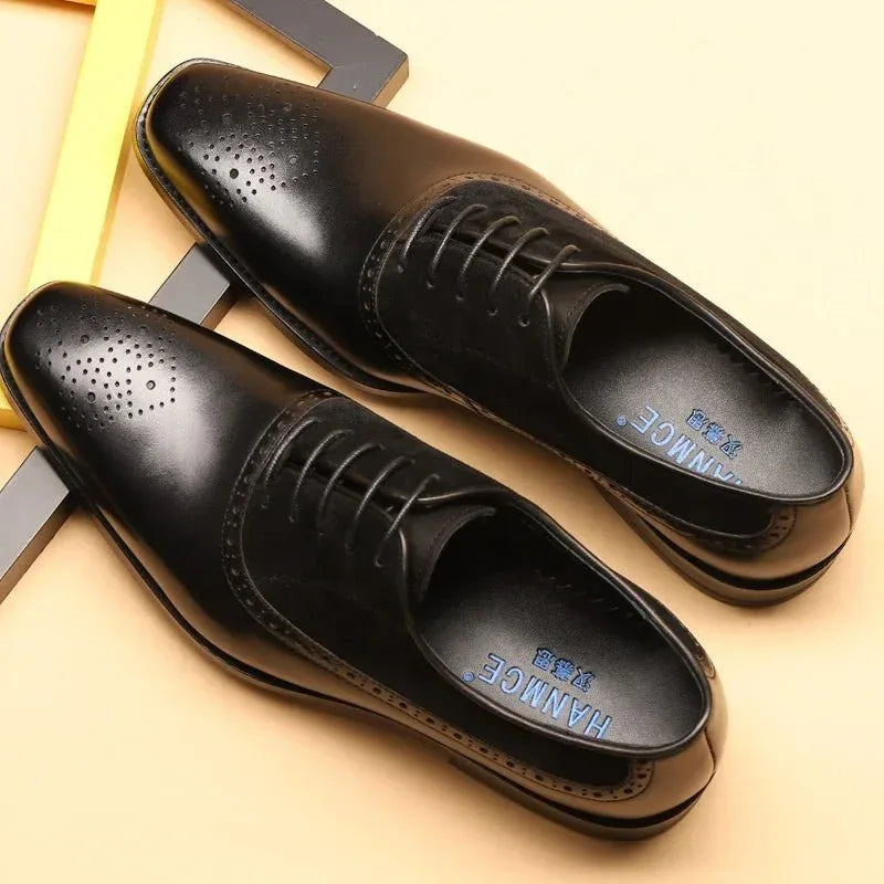 Mens Breathable Genuine Leather Oxford Shoes