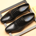 Mens Breathable Genuine Leather Oxford Shoes