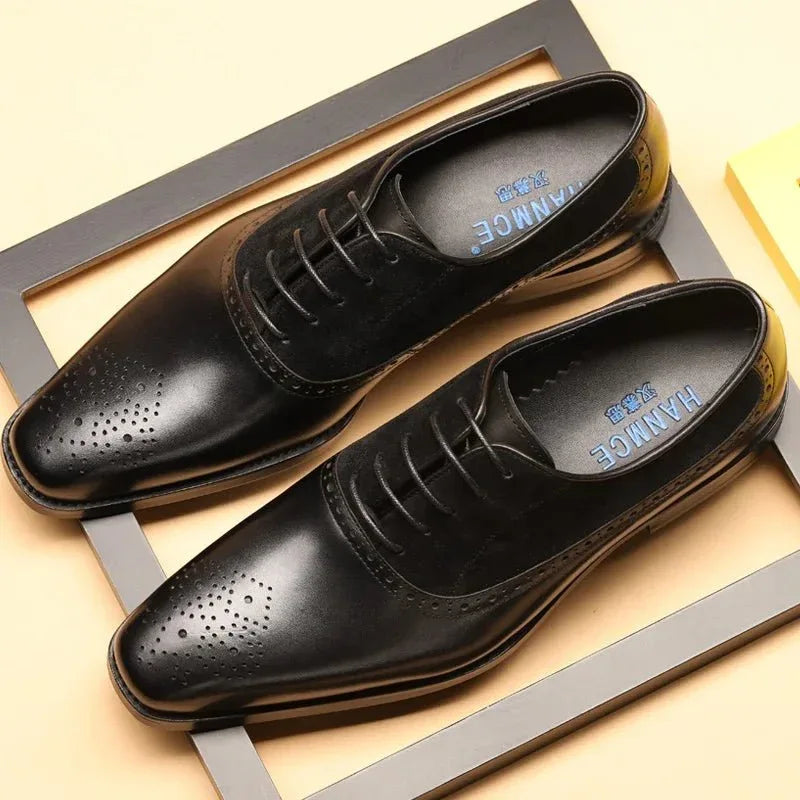 Mens Breathable Genuine Leather Oxford Shoes