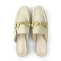 Womens Pearl Accent Square Toe Flats