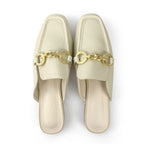 Womens Pearl Accent Square Toe Flats