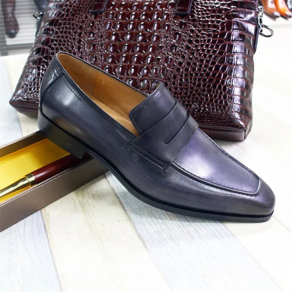 Mens Premium Leather Slip On Loafers