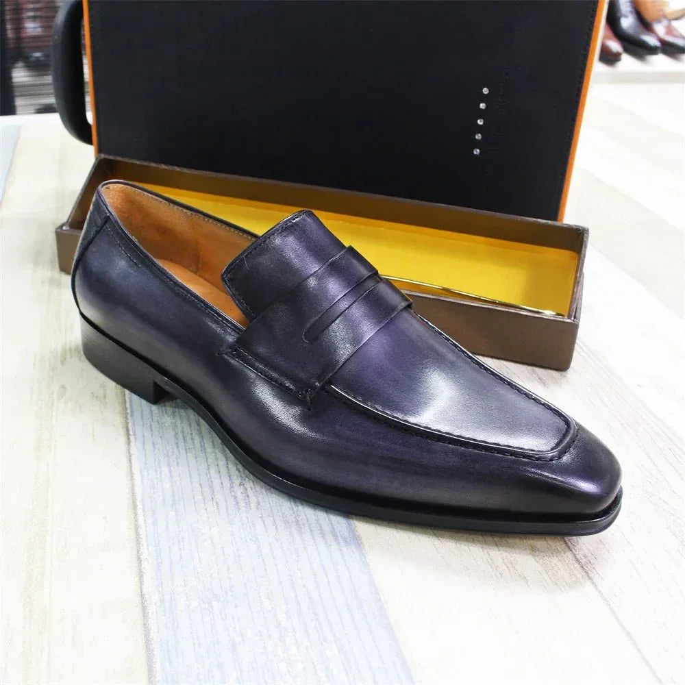 Mens Premium Leather Slip On Loafers