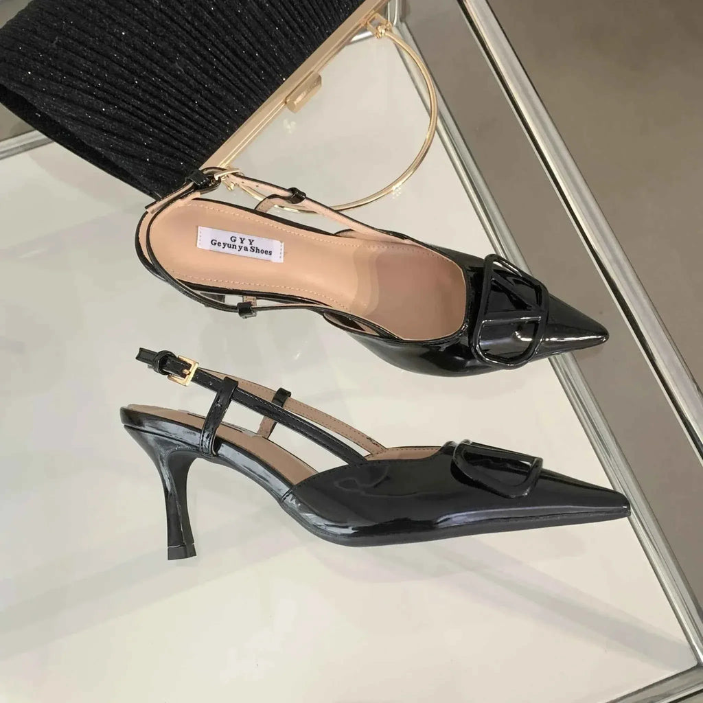 DEleventh Womens Pointed Toe Thin Heel Pumps