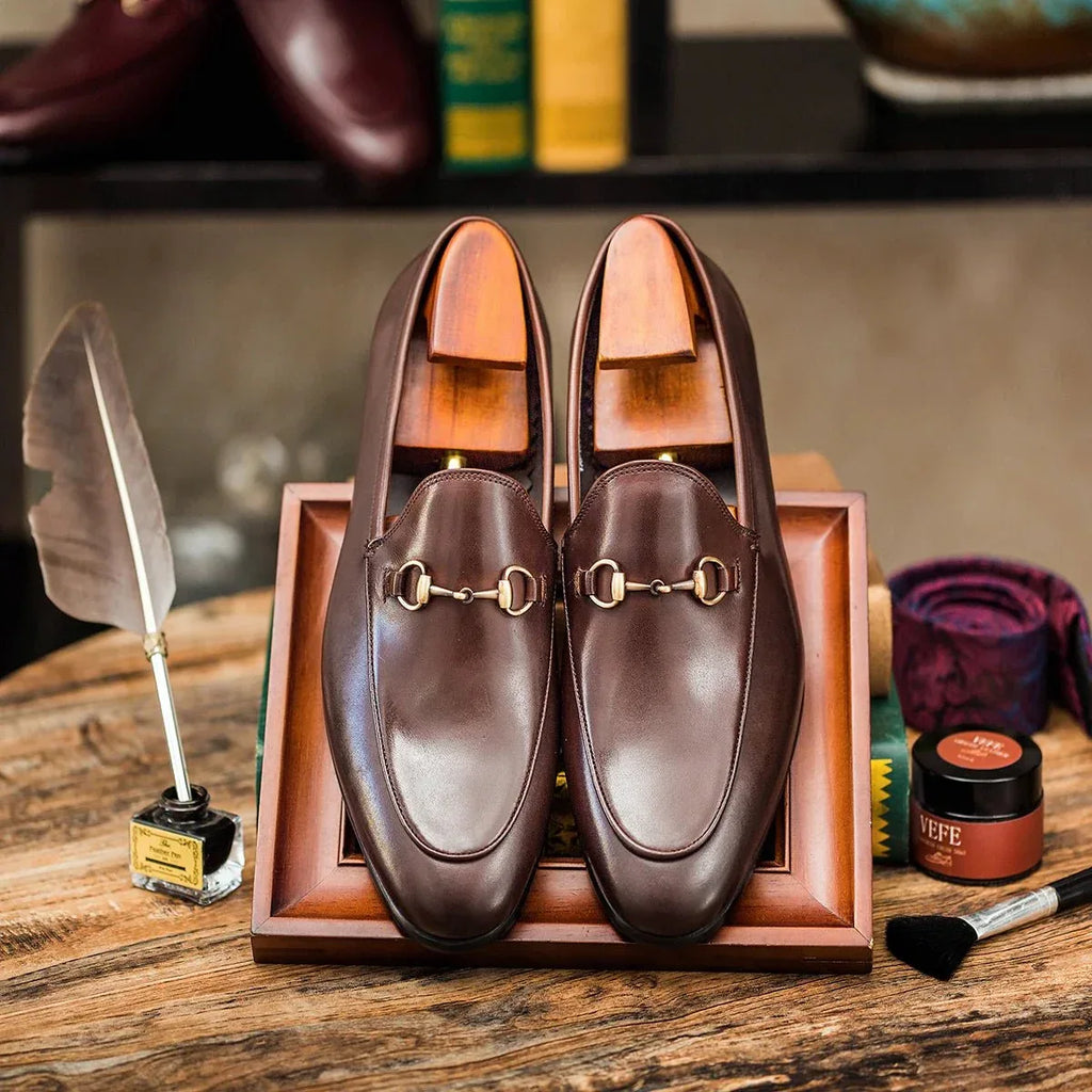 Mens Genuine Leather Dress Loafers