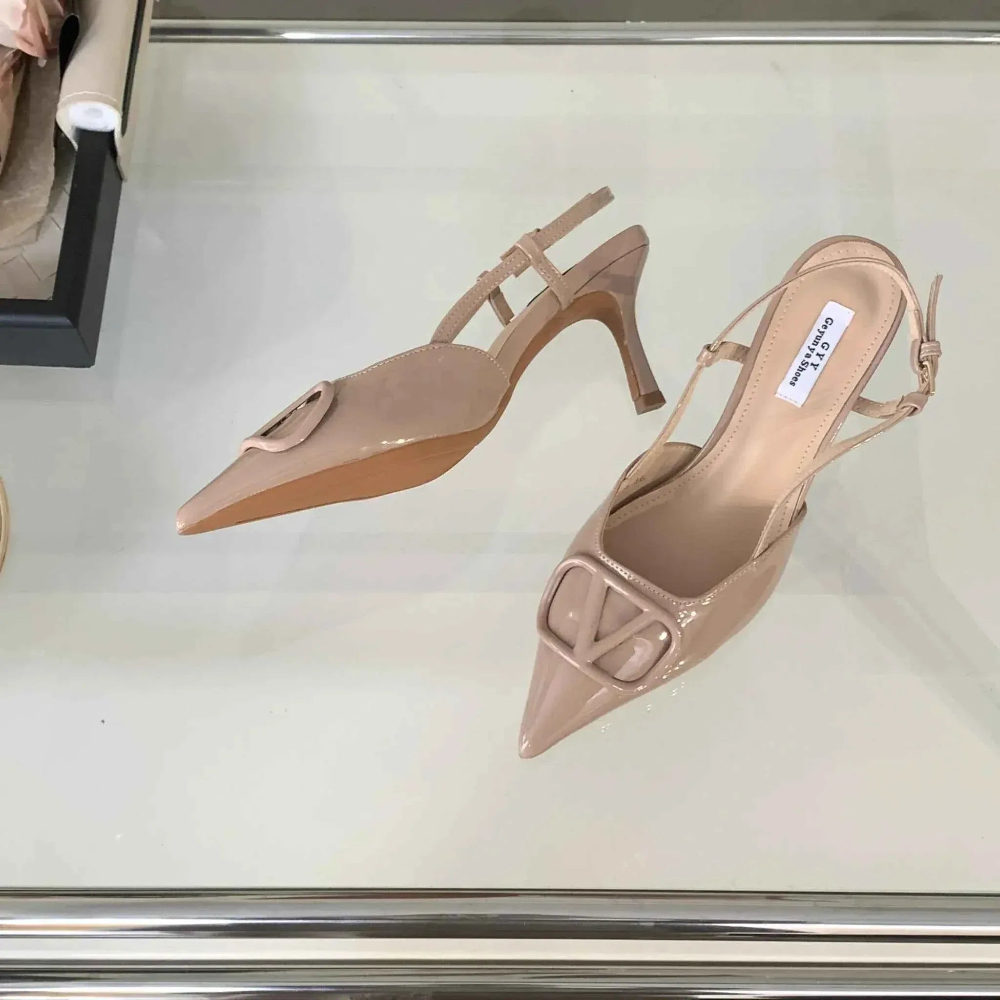 DEleventh Womens Pointed Toe Thin Heel Pumps