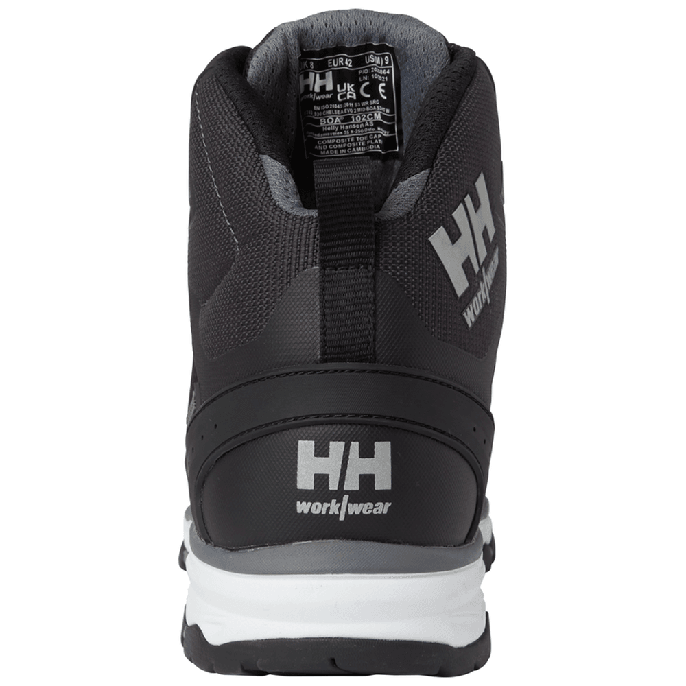 Helly Hansen 78383 Chelsea Evolution 2 Mid-Cut BOA S3 HT Wide Shoes Safety Hiker Boots Black / Grey