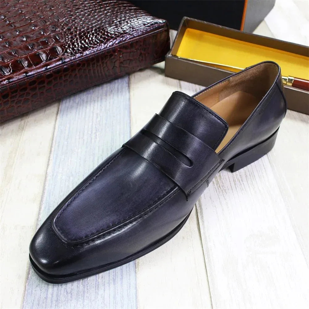 Mens Premium Leather Slip On Loafers