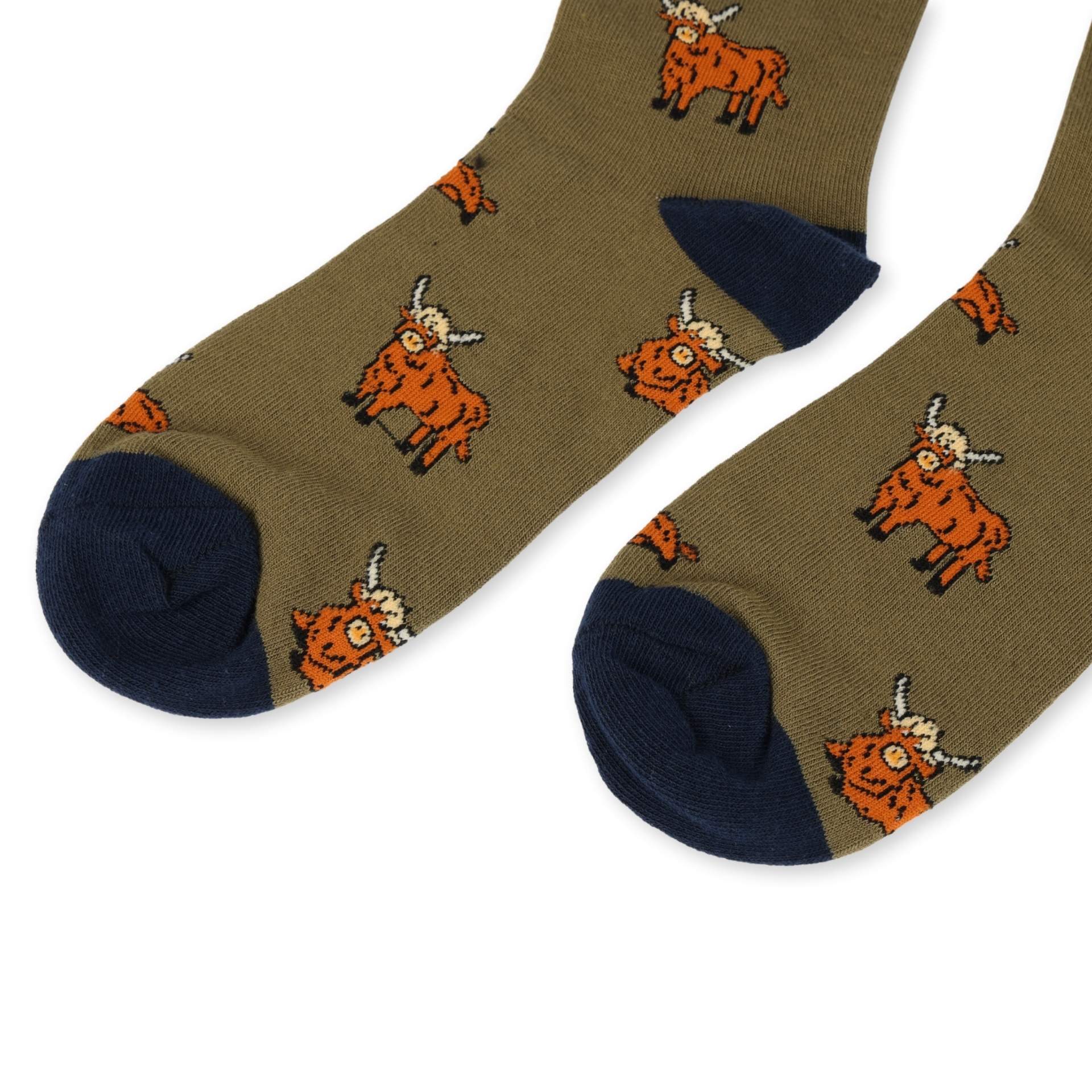 Bare Kind Save the Green Highland Cow Bamboo Socks